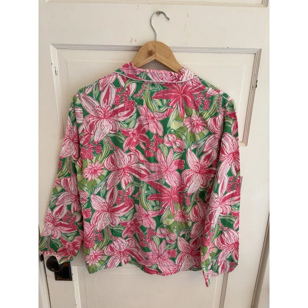 Lilly Pulitzer Women's‎ Pick of the Bunch Pajama TOP Floral Button-Down Small